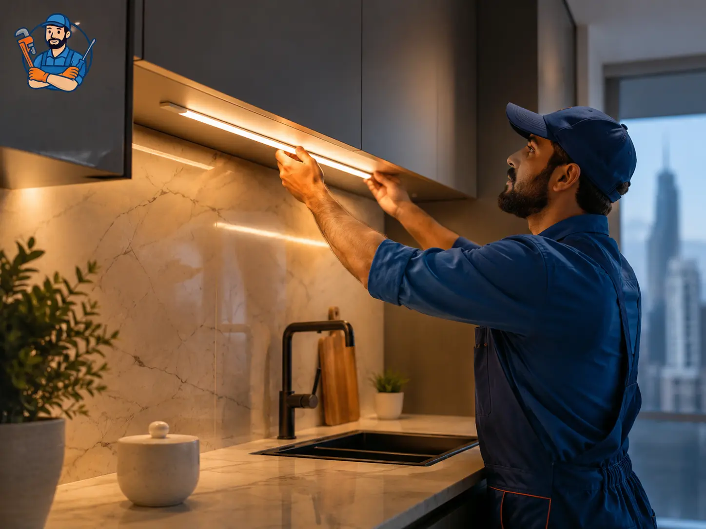 تركيب إضاءة LED أسفل خزائن المطبخ في عجمان